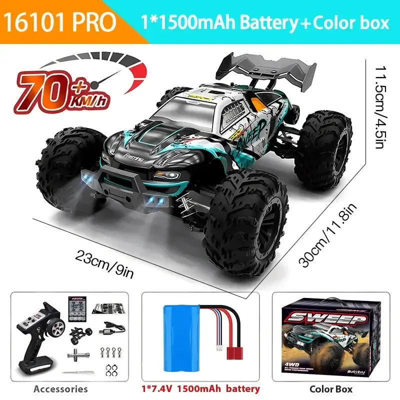 116 70KMH Or 50KMH 4WD RC Car With LED Remote Control Cars
