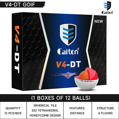 Caiton Pro Golf Balls - 4 Layers, DuPont Surlyn, Adds 30 Yards