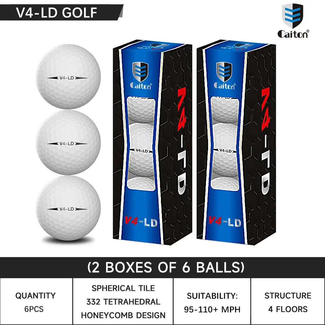 Caiton Pro Golf Balls - 4 Layers, DuPont Surlyn, Adds 30 Yards