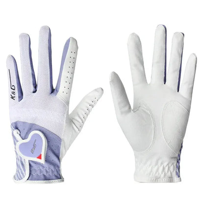 Golf Gloves Woman PU Leather Soft Gloves Ladies Anti-Slip
