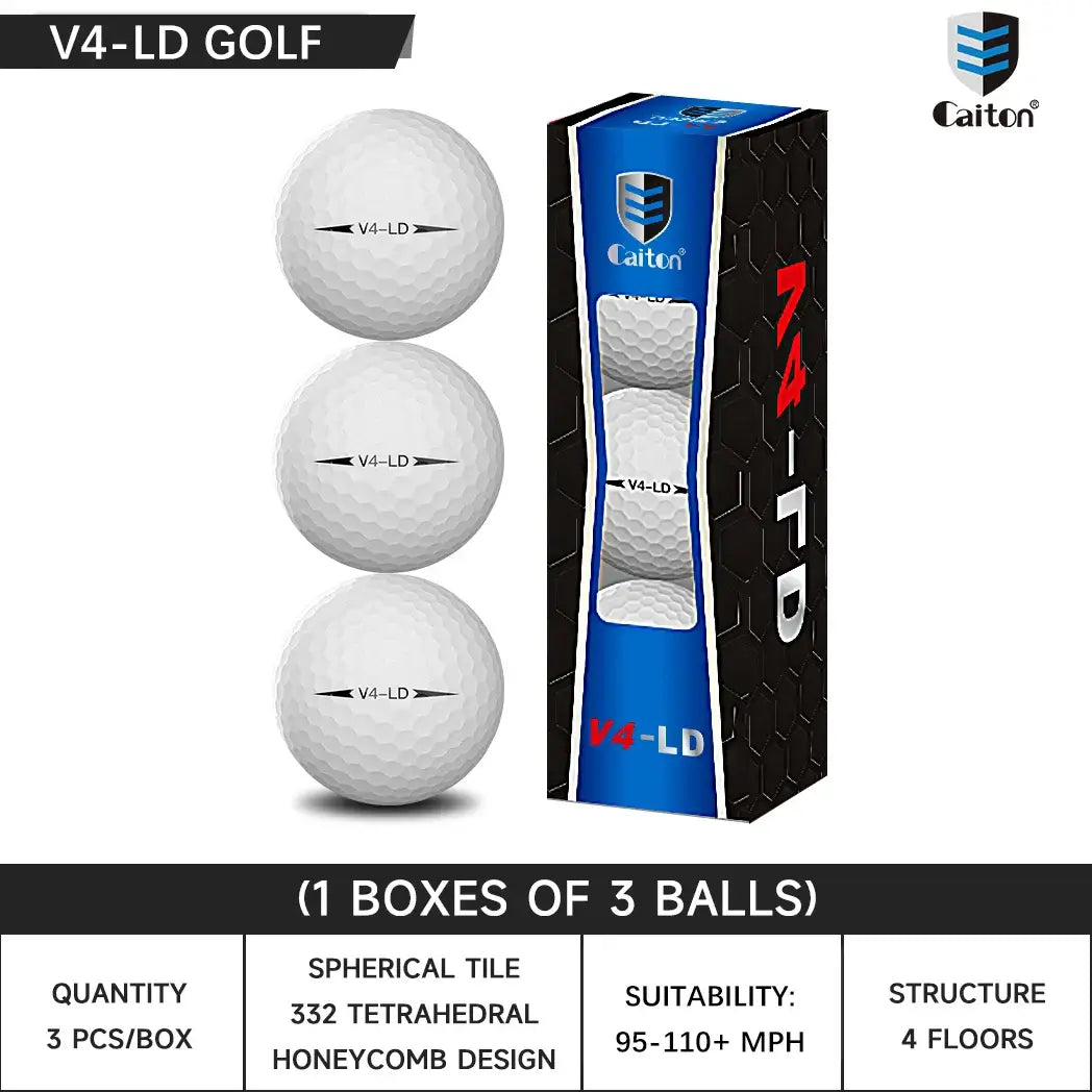 Caiton Pro Golf Balls - 4 Layers, DuPont Surlyn, Adds 30 Yards