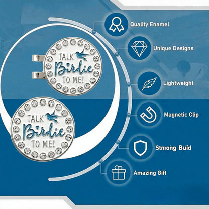 Talk Birdie to Me Golf Ball Markers with a Magnetic Hat Clip Sportsman Specialty Products