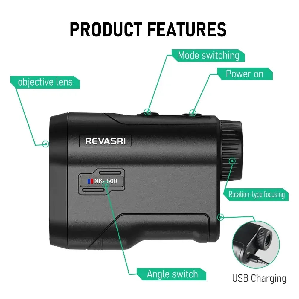 REVASRI 600M/Yard Golf Laser Rangefinder Slope Compensation