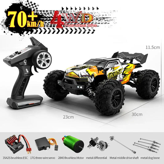70KM/H RC Off-Road Car 1:16 4WD High Speed Cars With Led Lights