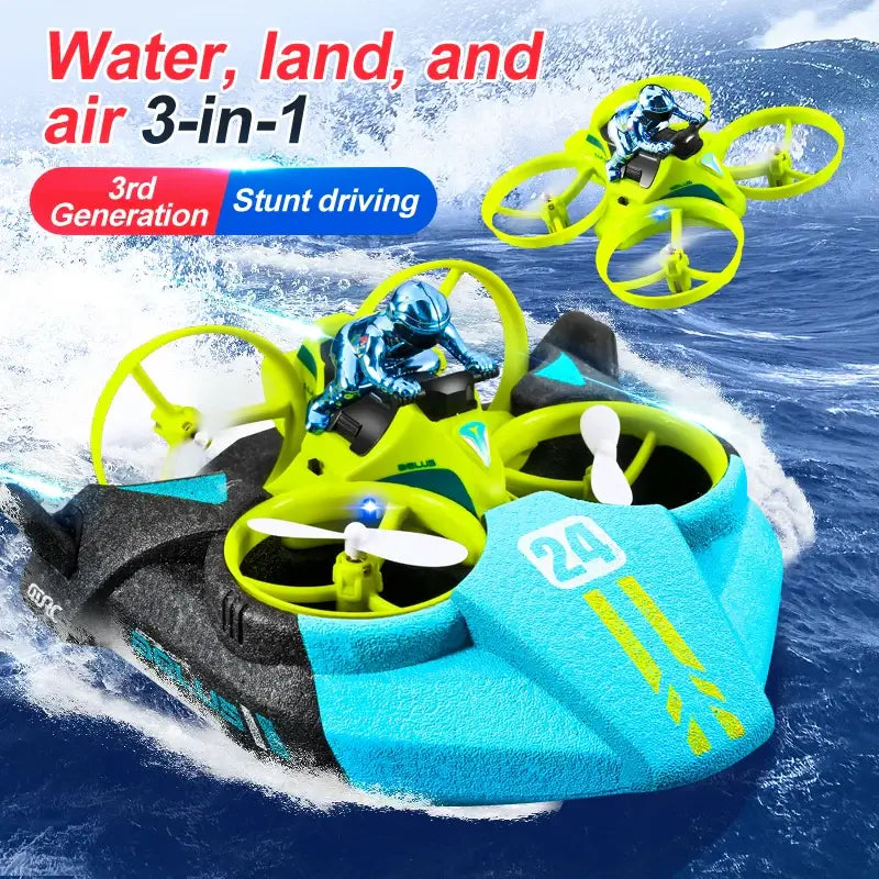 Mini RC Drone Altitude Hold Headless Mode 3 in 1 Experience hands-free flight with this compact RC drone featuring altitude hold technology that maintains stable hovering without manual adjustment. The headless mode eliminates orientation confusion, allow
