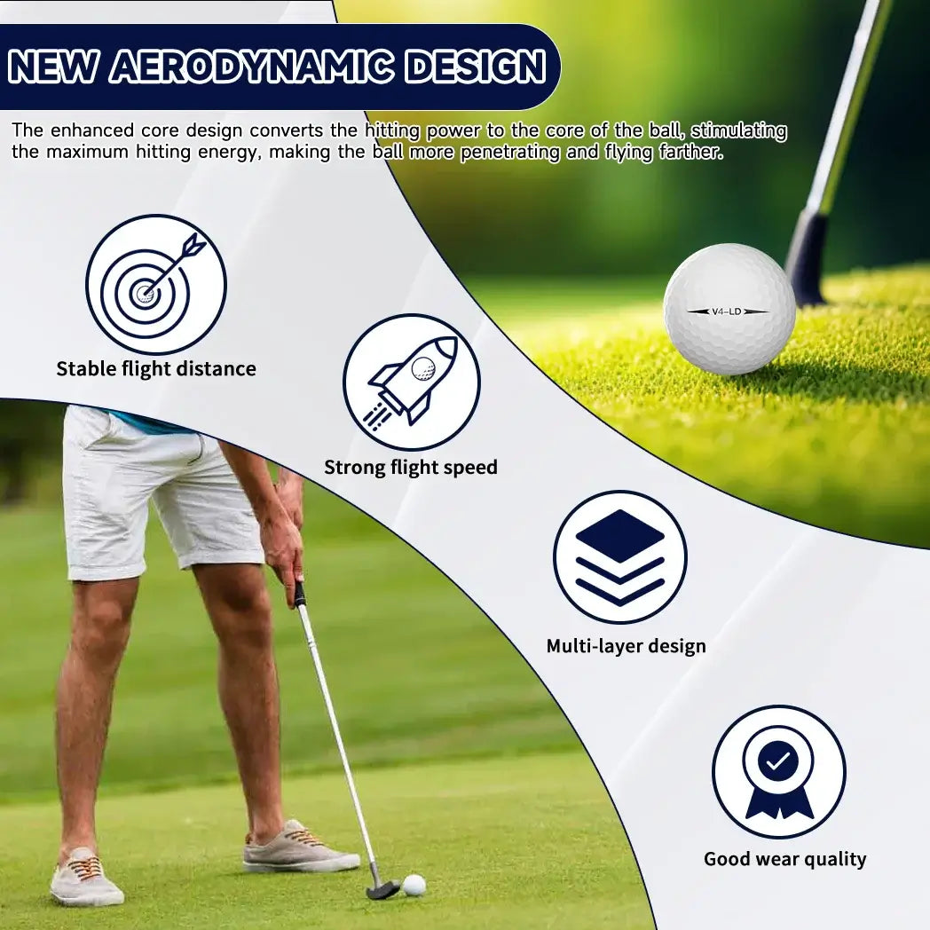 Caiton Pro Golf Balls - 4 Layers, DuPont Surlyn, Adds 30 Yards