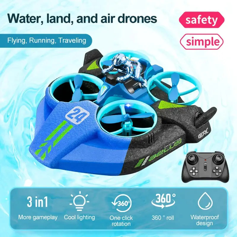 Mini RC Drone Altitude Hold Headless Mode 3 in 1 Experience hands-free flight with this compact RC drone featuring altitude hold technology that maintains stable hovering without manual adjustment. The headless mode eliminates orientation confusion, allow